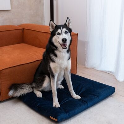 Colchón "Soft" para un perro y un gato- Reciclado- Azul marino XXL