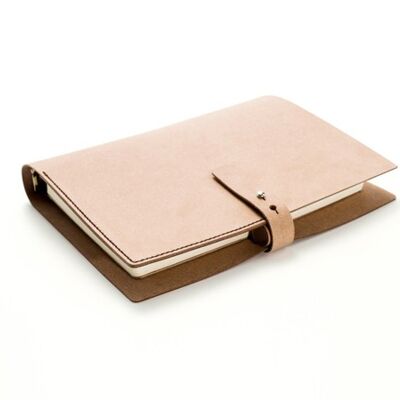 A5 RECYCLED LEATHER NOTEBOOK - CREAM