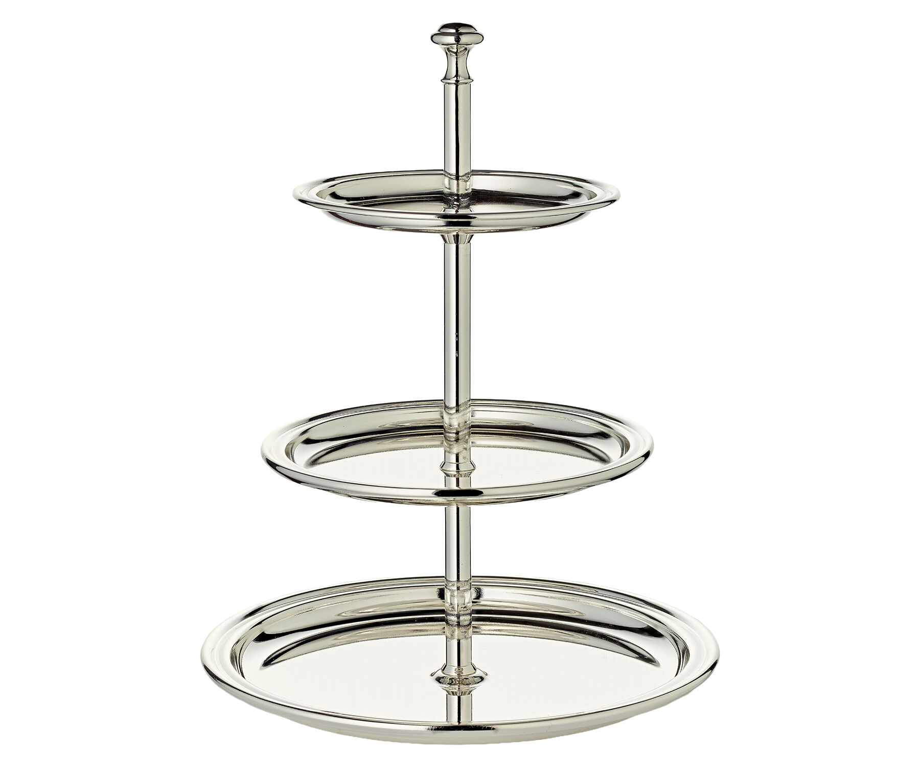 Thread tiered serving stand (30 cm high, 3 tiers), round, elegantly silver-plated, tarnish-resistant