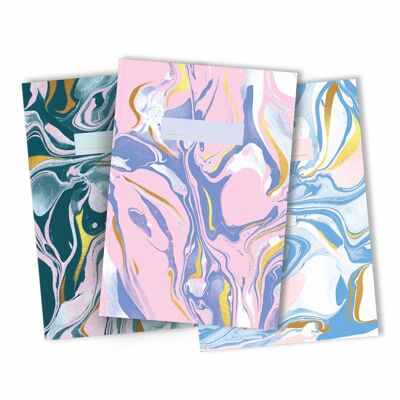 Assorted Marbled Notebook Pack of Three__default
