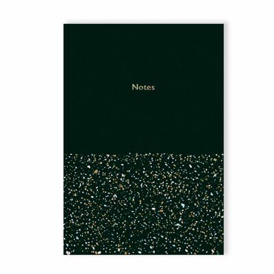 Deep Green Terrazzo Notebook with Gold Foil__default