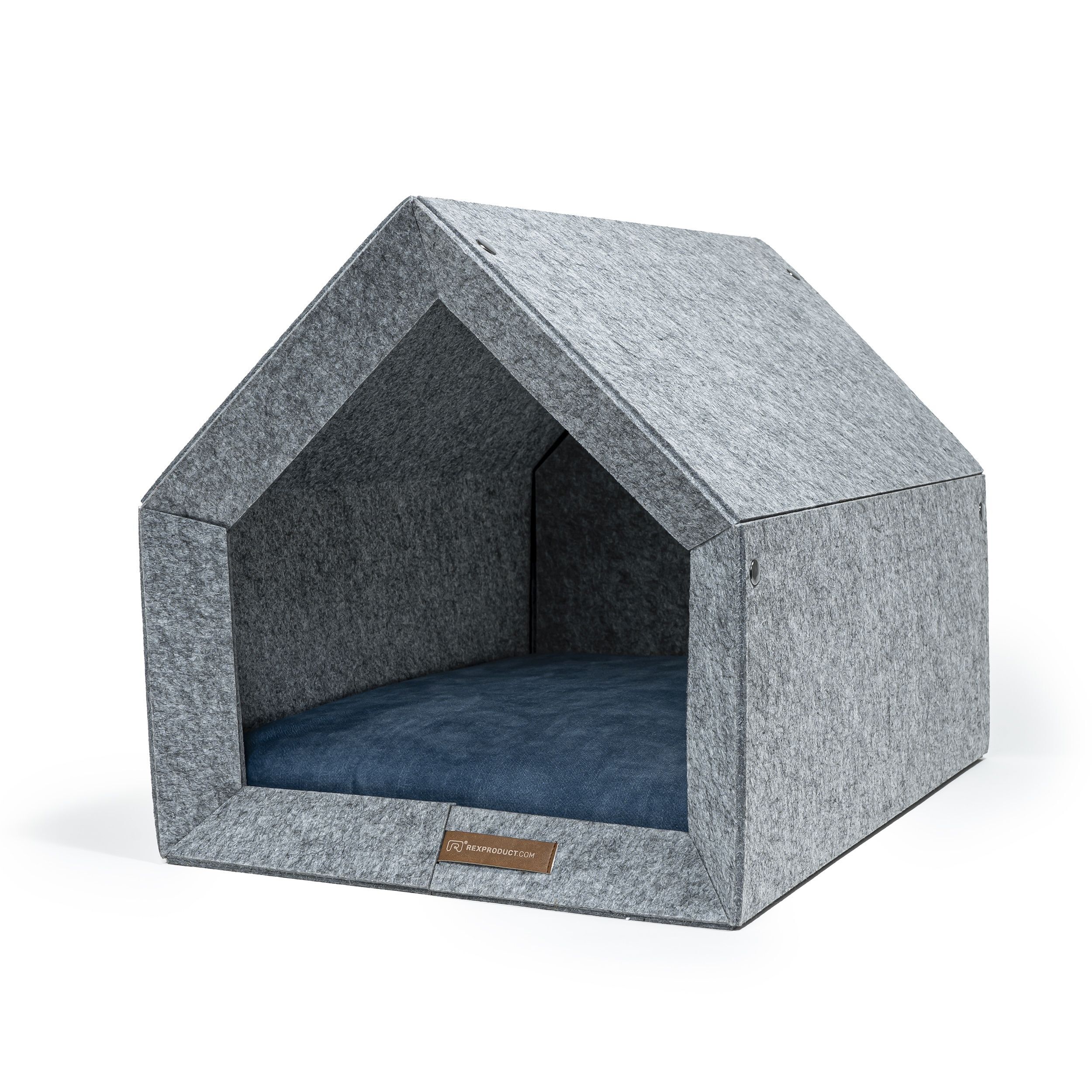PETHome Hundehaus Hellgrau/Navy S