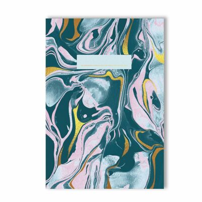 Plain Page Marbled Notebook with Gold Foiling__default