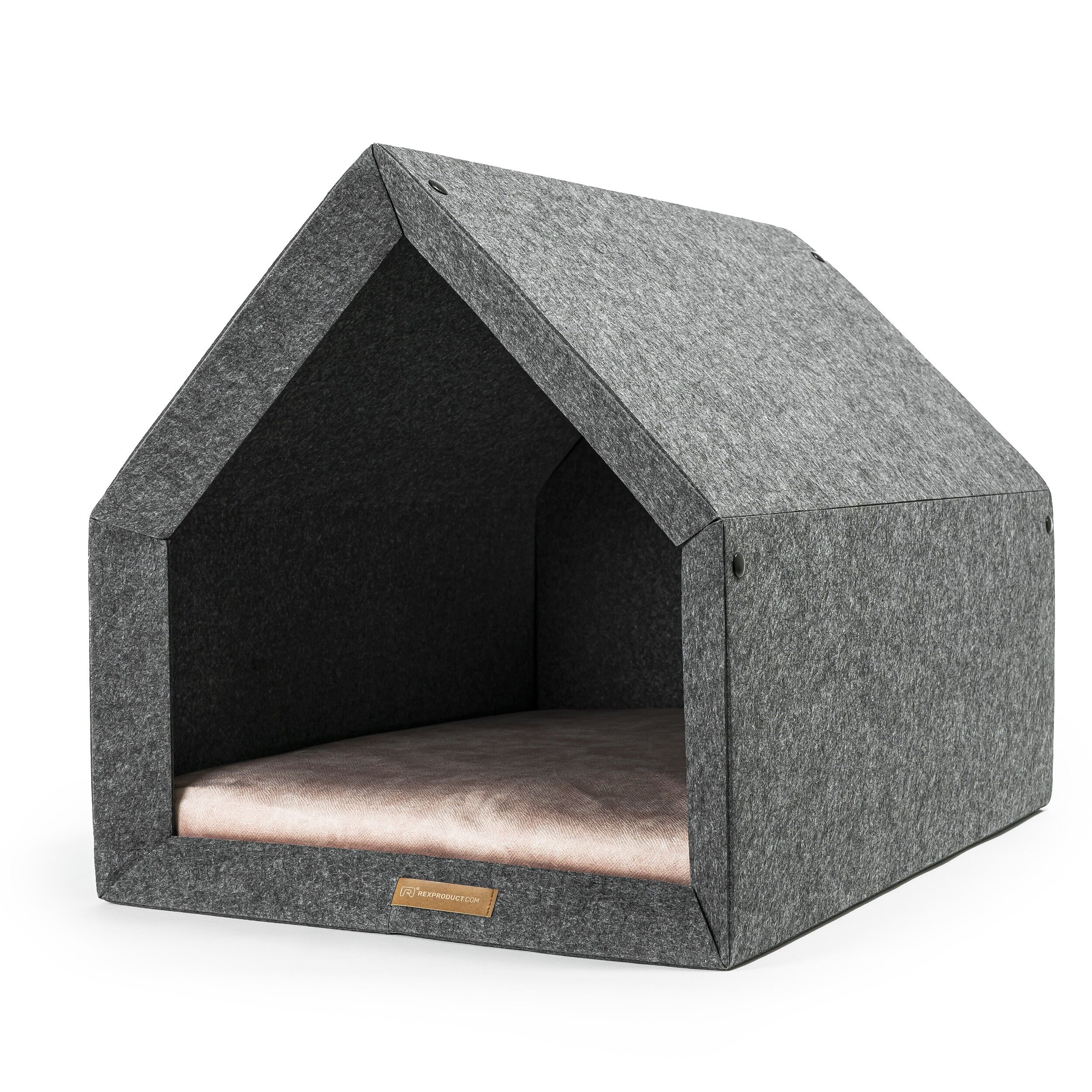 PetHome Perfect hause M per un cane e un gatto - Hause Dark/Materasso Pink M riciclato