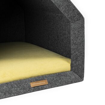 PetHome Maison parfaite S pour chien et chat - Maison recyclée Dark/Mattress ochra/yellow S 2