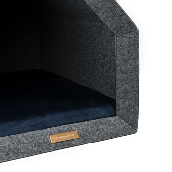 PetHome Maison parfaite L pour chien et chat - Maison recyclée Dark/Mattress Navy Blue L 3