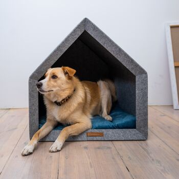 PetHome Maison parfaite M pour un chien et un chat - Maison recyclée Dark/Mattress Khaki M 7