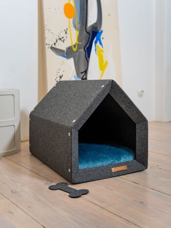 PETHome Maison parfaite L pour un chien et un chat - Maison recyclée Dark/Mattress Khaki L 4