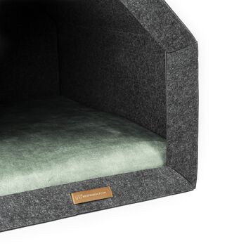 PetHome Maison parfaite L pour chien et chat - Maison recyclée Dark/Mattress Light green L 2