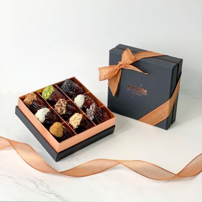 Small "GOURMANDISE" box of revisited filled dates