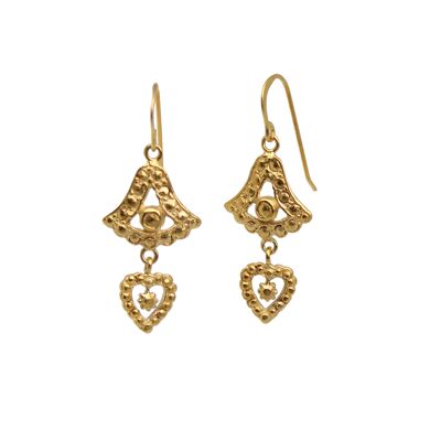 Golden Love Lotus Drop Earrings