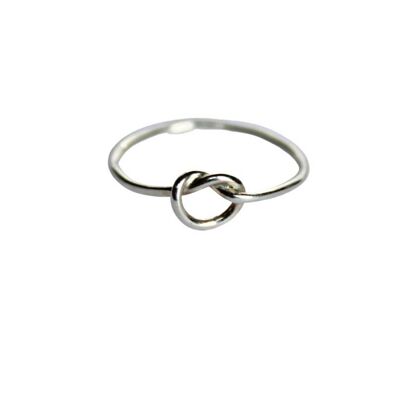 Mini anello d'argento con nodo d'amore