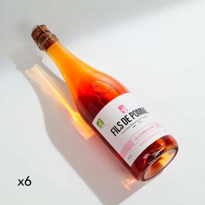 Bio-Rosé-Apfelwein – mit Holunderblüten und Hibiskus angereichert – 75 cl