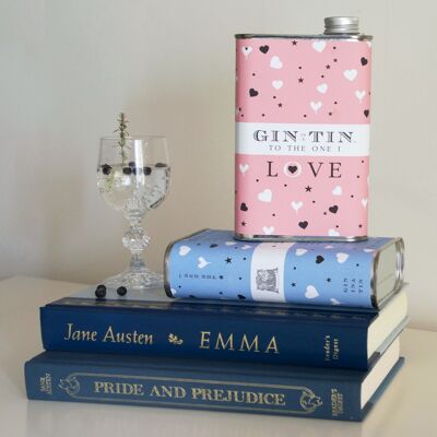 The Love Heart Tin Collection - Full Of Delicious Gin - Lata rosa (caja de 6)