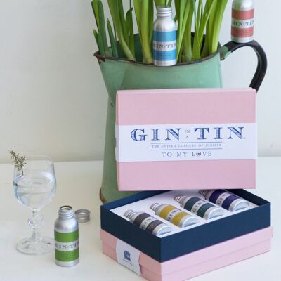 Lattina The Love Gin, cofanetto regalo – Scatola rosa (scatola da 12)