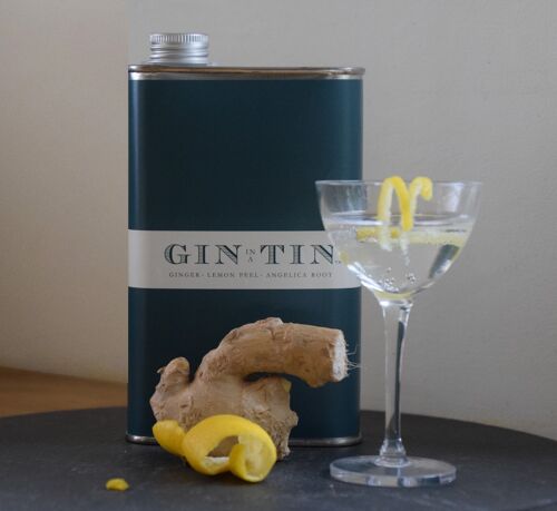 London Dry Ginger, Angelica Root & Lemon Peel Gin In A Tin – 50cl Tin - Case of 6