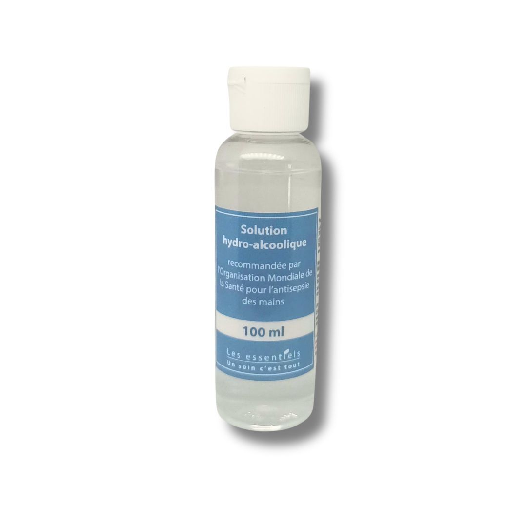 Solución hidroalcohólica de 100 ml: limpia y desinfecta las manos sin necesidad de enjuague.