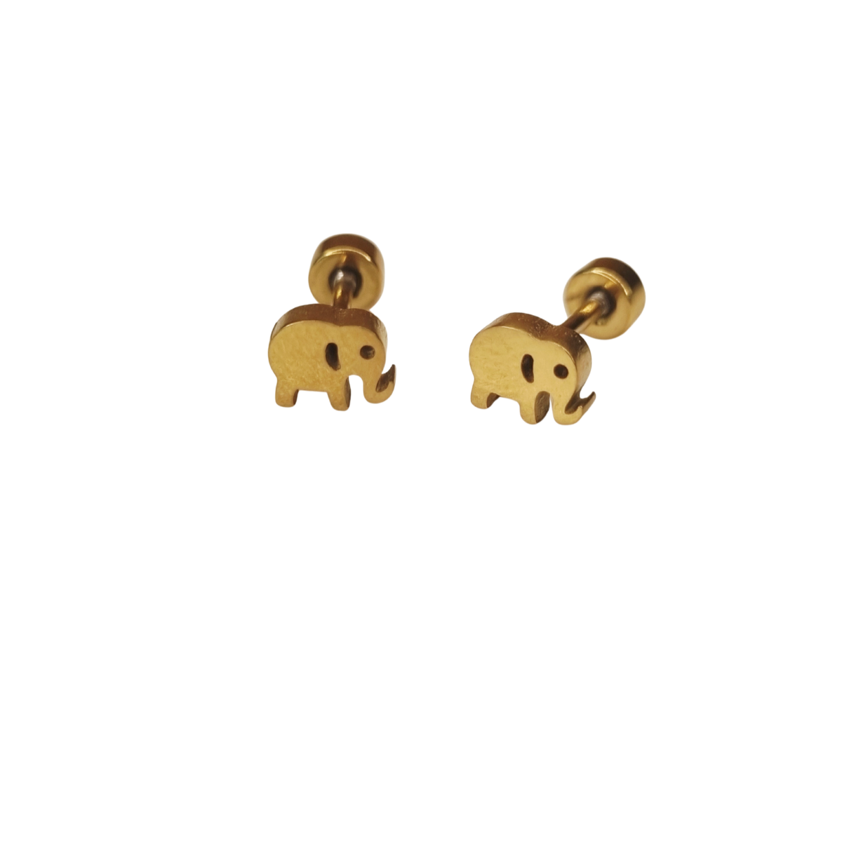 Kinderoorbellen Olifant goud met schroefsluiting