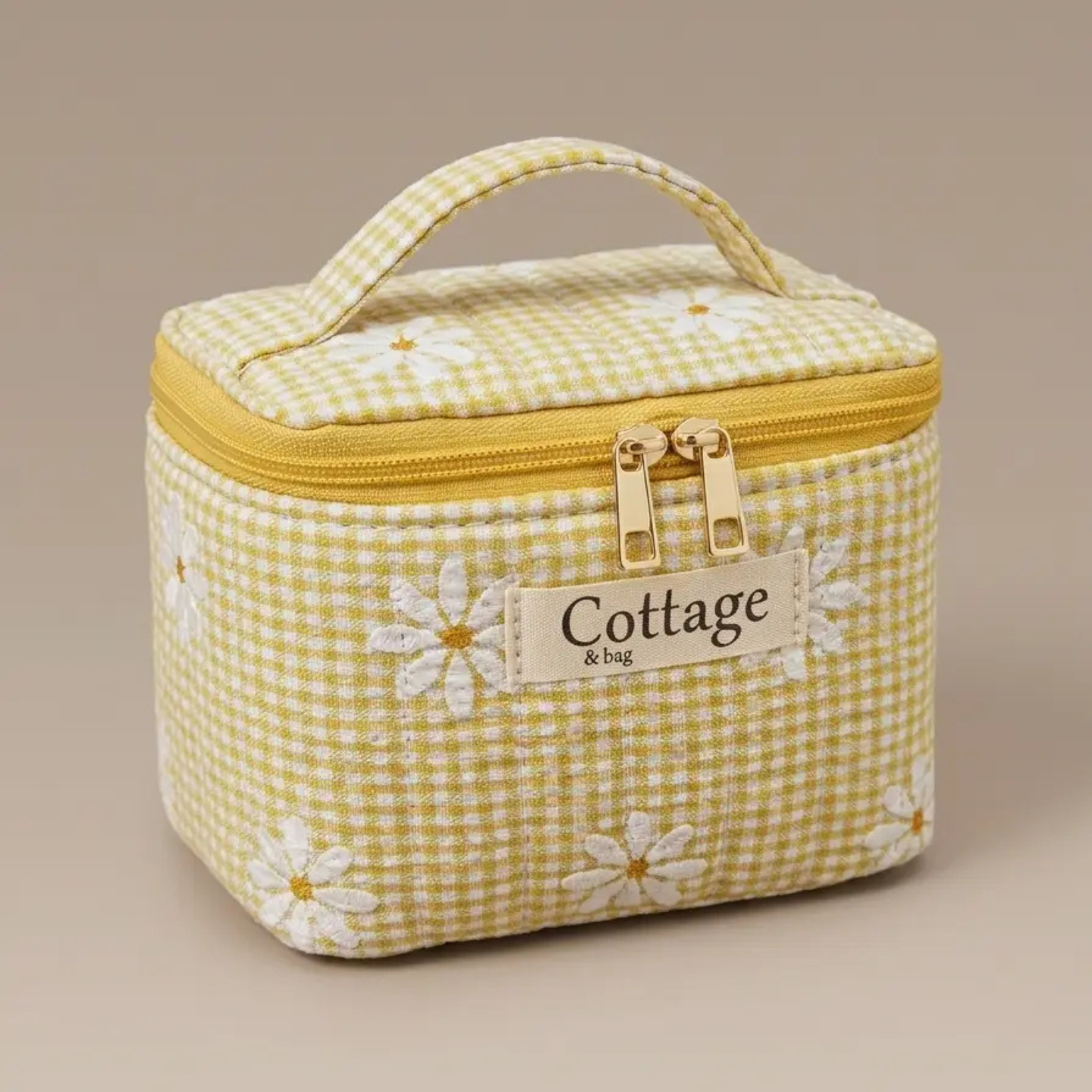 Rigid cotton vanity case toiletry bag