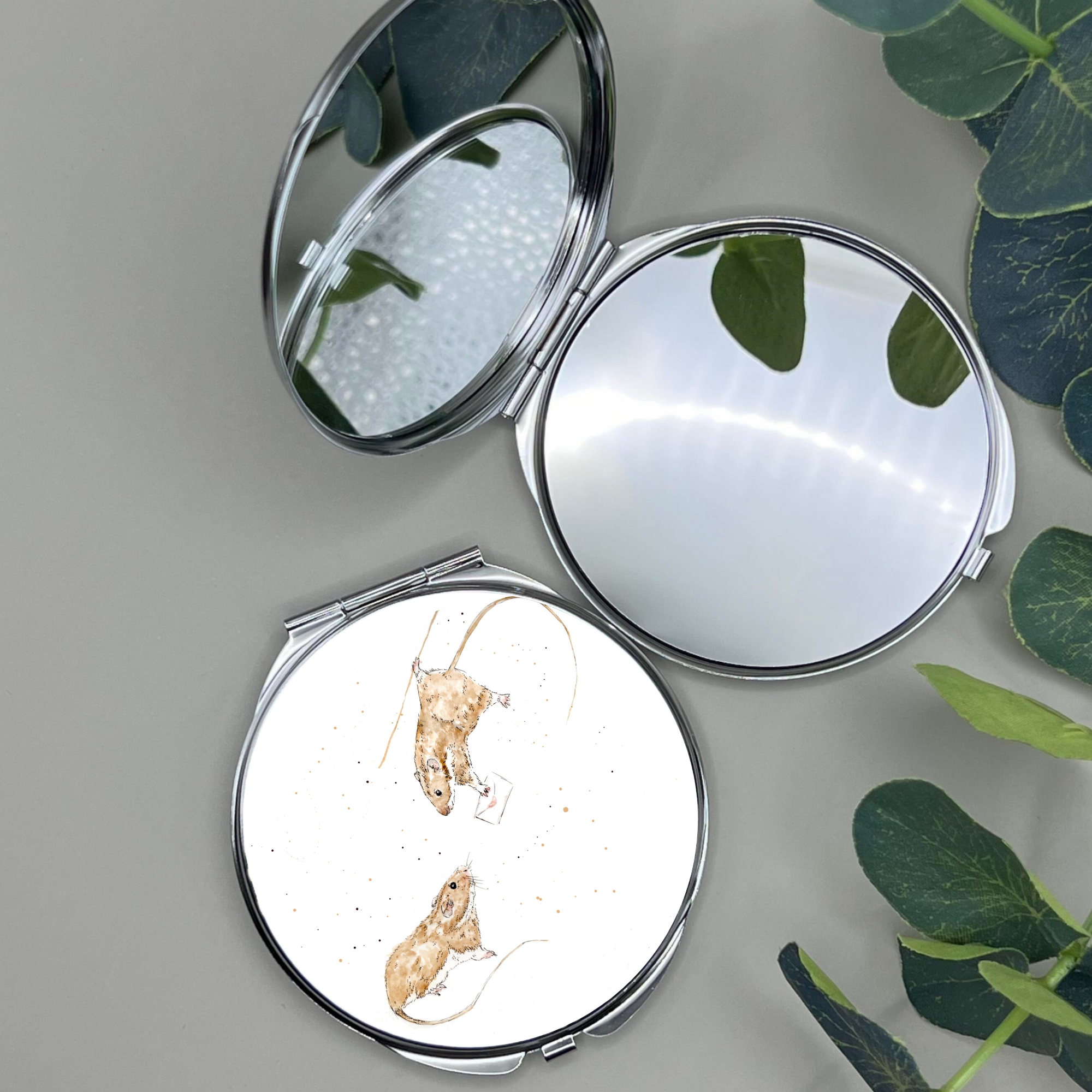 Watercolour Mice Compact Mirror