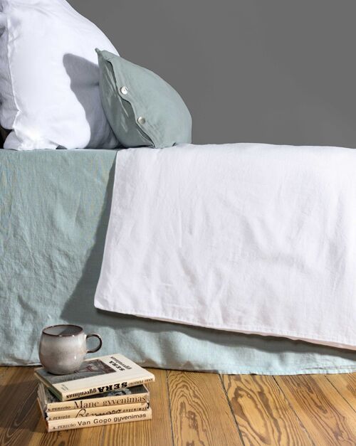 Leinen-Bettdeckenbezug RUTA , Farbe: Schneeweiß