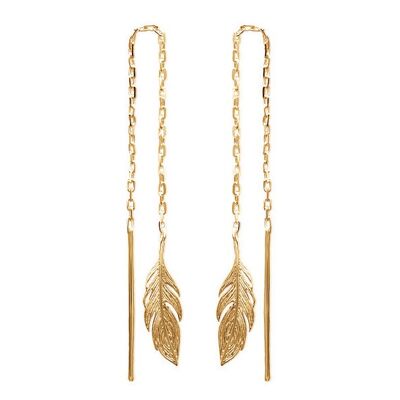 Boucles d'oreilles Plumes pendantes