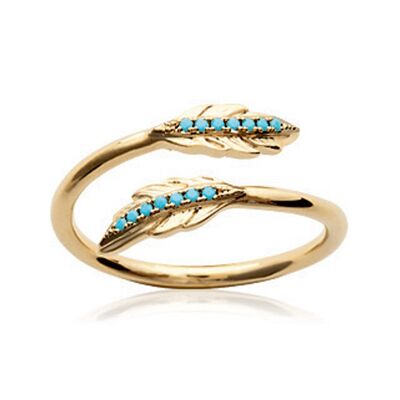 Bague Plume Turquoise