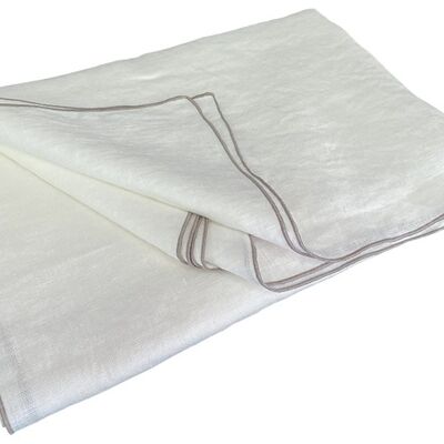 Mantel de lino VILNIA, color: blanco