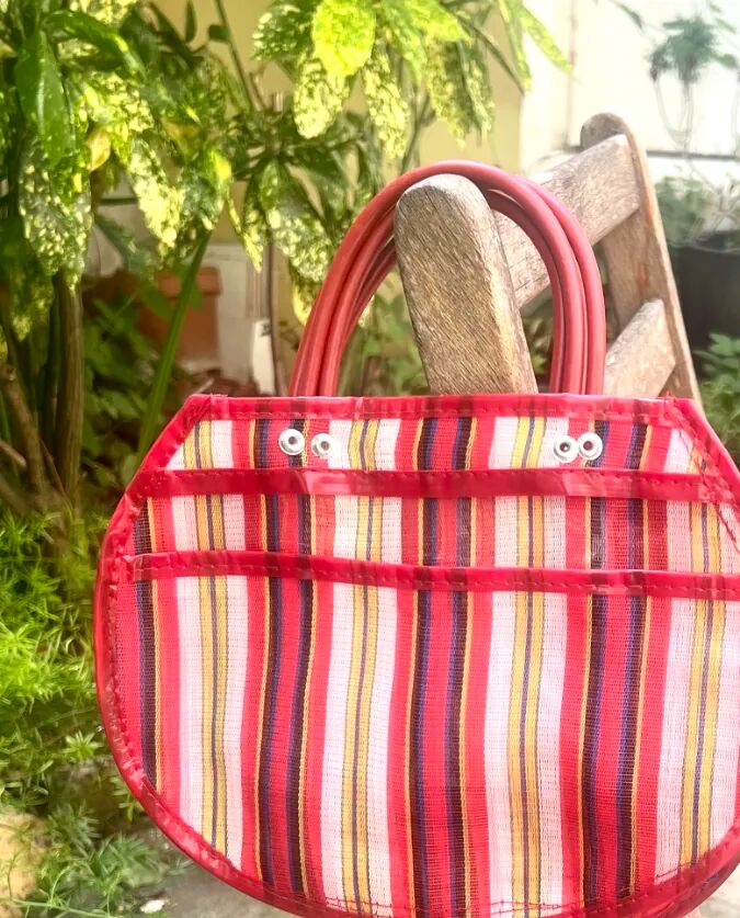 Striped Brick Mercado Tote Bag - Authentic Mexican Handmade Bag