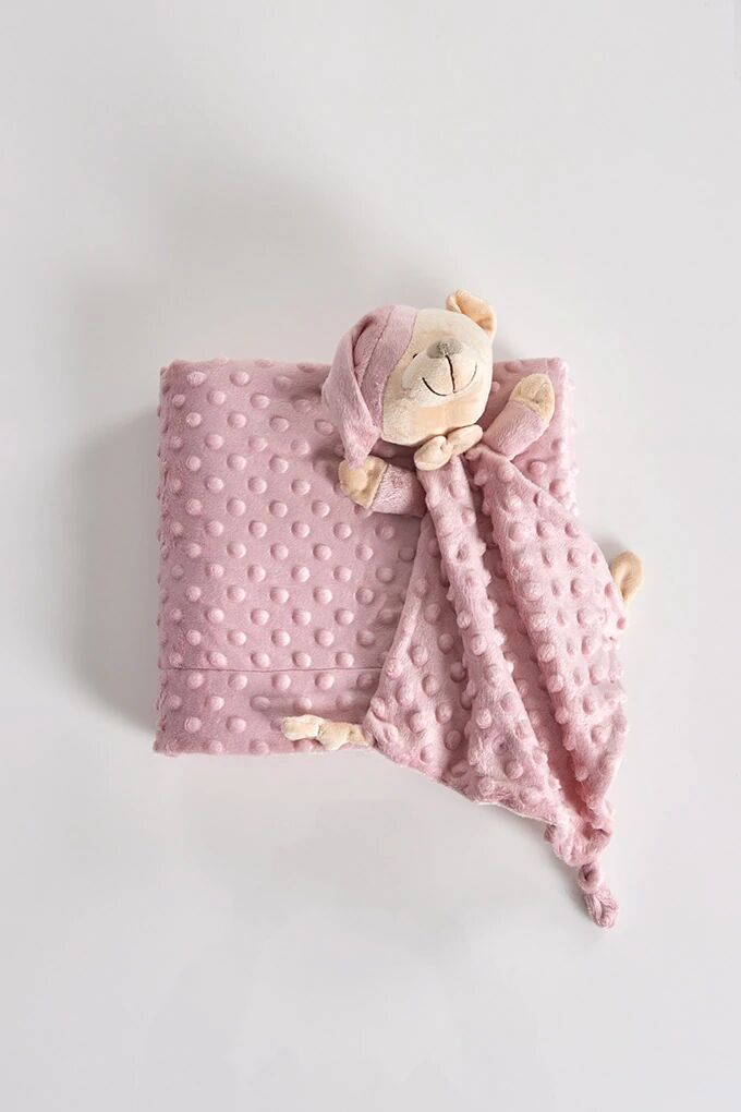 Baby Blanket and Comforter Set, Bear, Pink