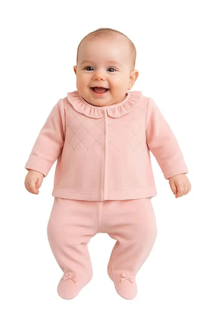Girls Quilted Jacket and Trousers Set, Pink