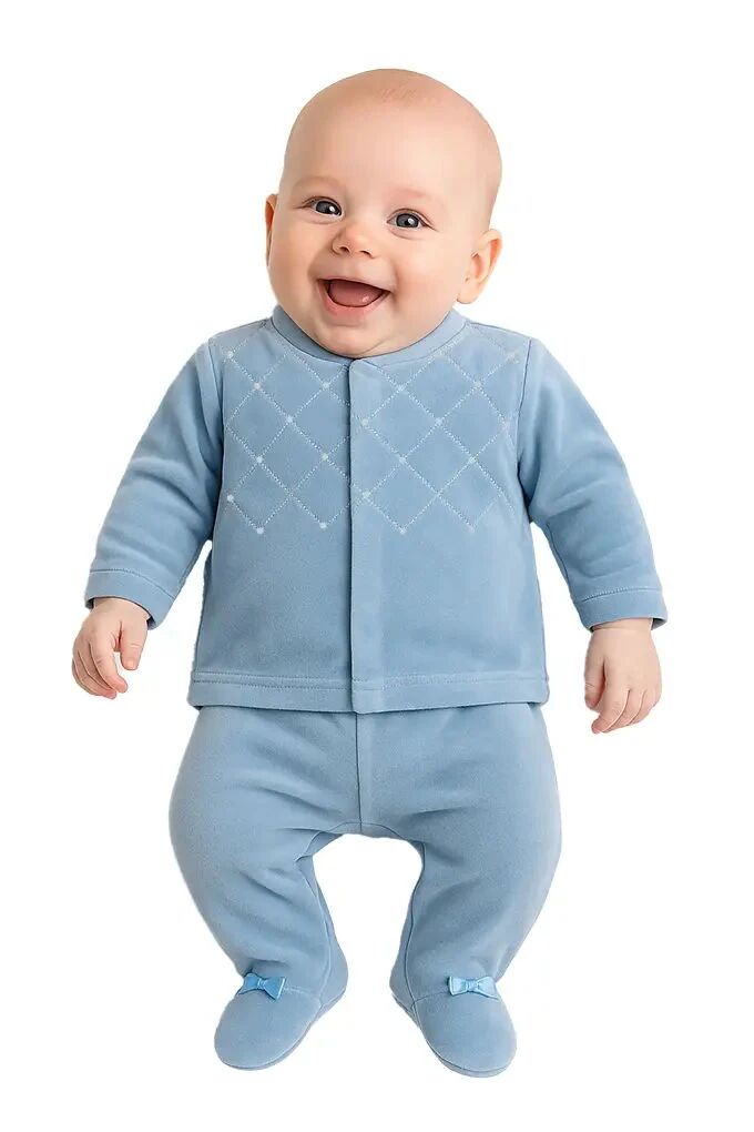 Boys Quilted Jacket and Trousers Set, Blue