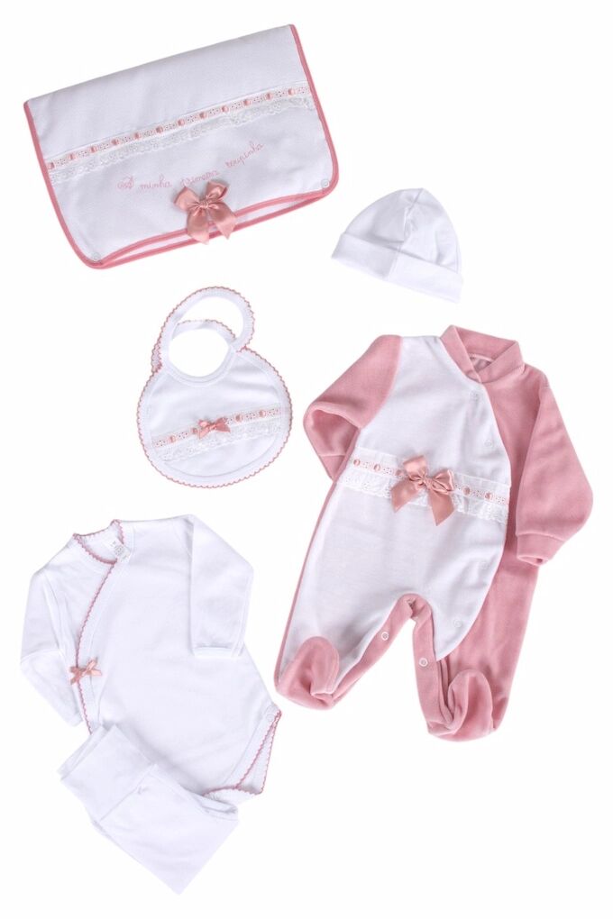 Baby First-Outfit Set with Pouch, 6 Pieces