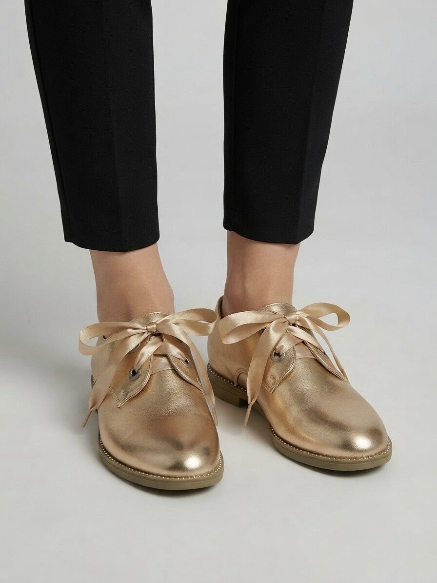 SATIN LACE-UP DERBIES