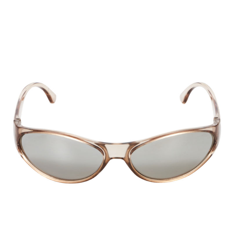Occhiali da sole - Icon Eyewear Total Recall - Montatura grigio trasparente con lenti a specchio grigie.