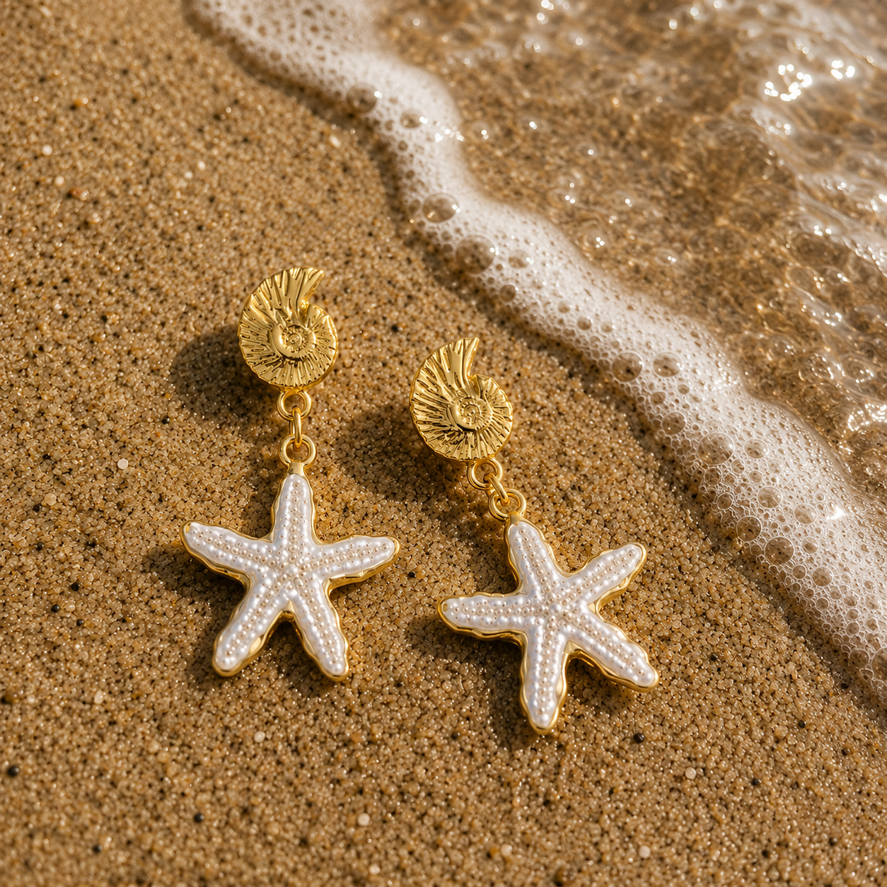Starfish and Seashell Earrings