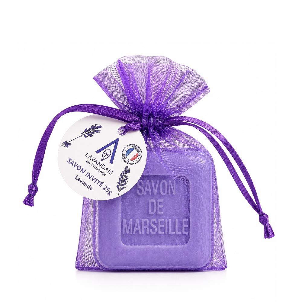 Mini Square Lavender Soap & Organza Bag