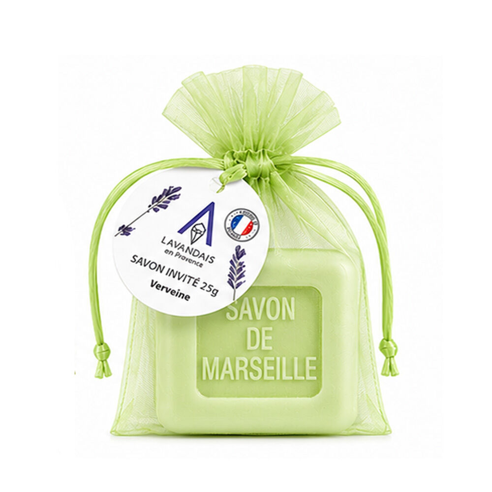 Mini Square Verbena Soap & Organza Sachet