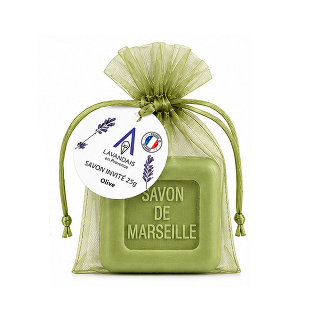 Mini Square Olive Soap & Organza Bag