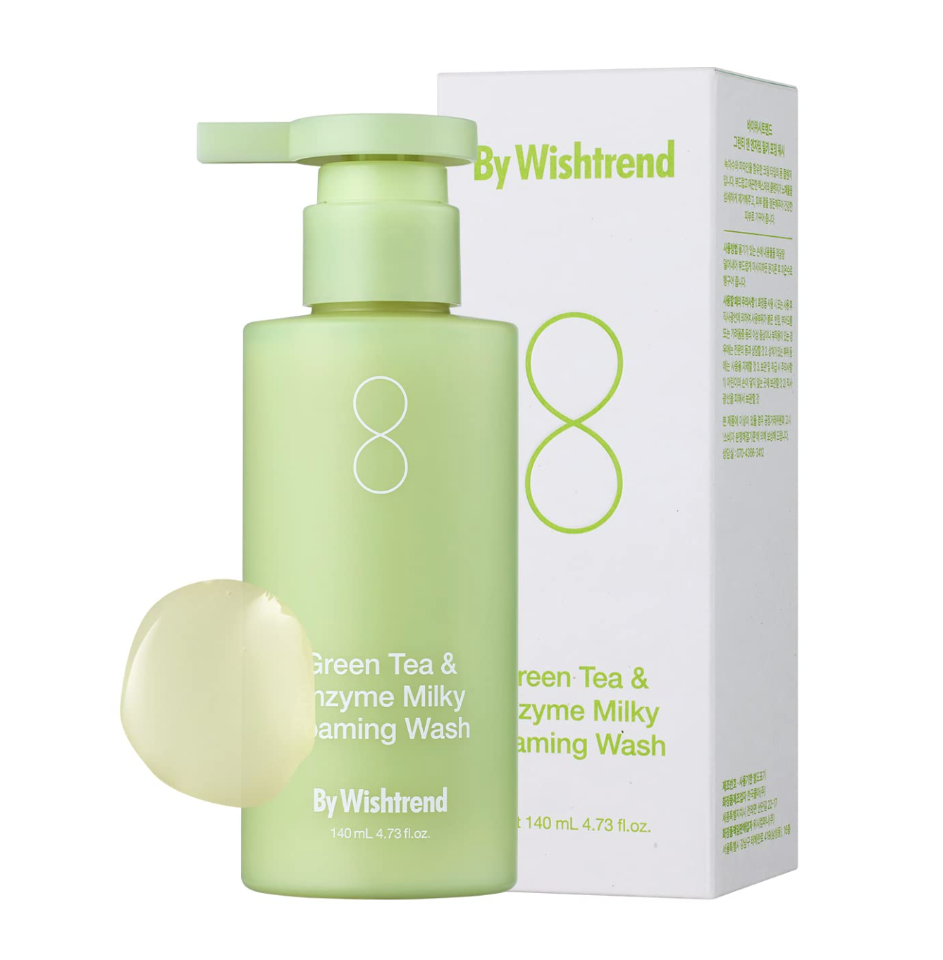 Gel de ducha lechoso con té verde y enzimas de WISHTREND – 140 ml