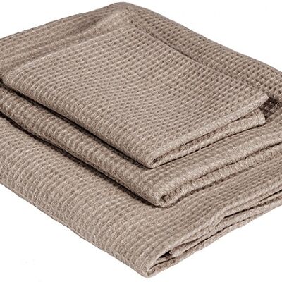 Linen shower towel LAUJA Waffelpique, color: natural