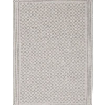Jacquard tea towel CHESSBOARD made of half linen, color: gray
