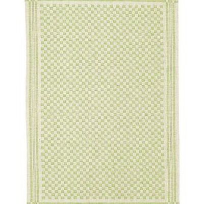 Jacquard tea towel CHESSBOARD made of half linen, color: green