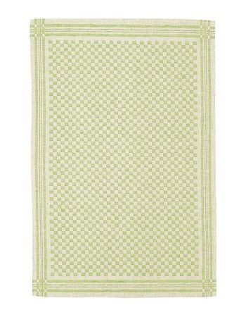 Torchon Jacquard CHESSBOARD en demi-lin, couleur: vert 1