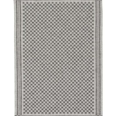 Jacquard tea towel CHESSBOARD made of half linen, color: black