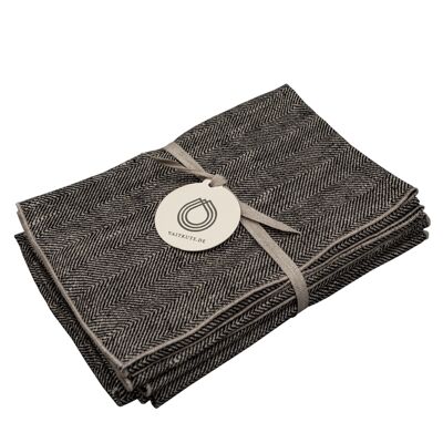 Linen napkin AUDRA, color: black