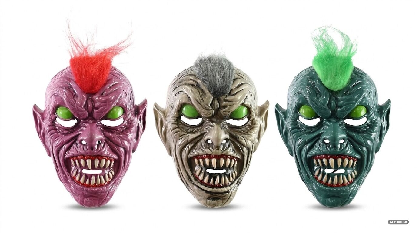 Masque de monstre démoniaque pour Halloween - 3 couleurs