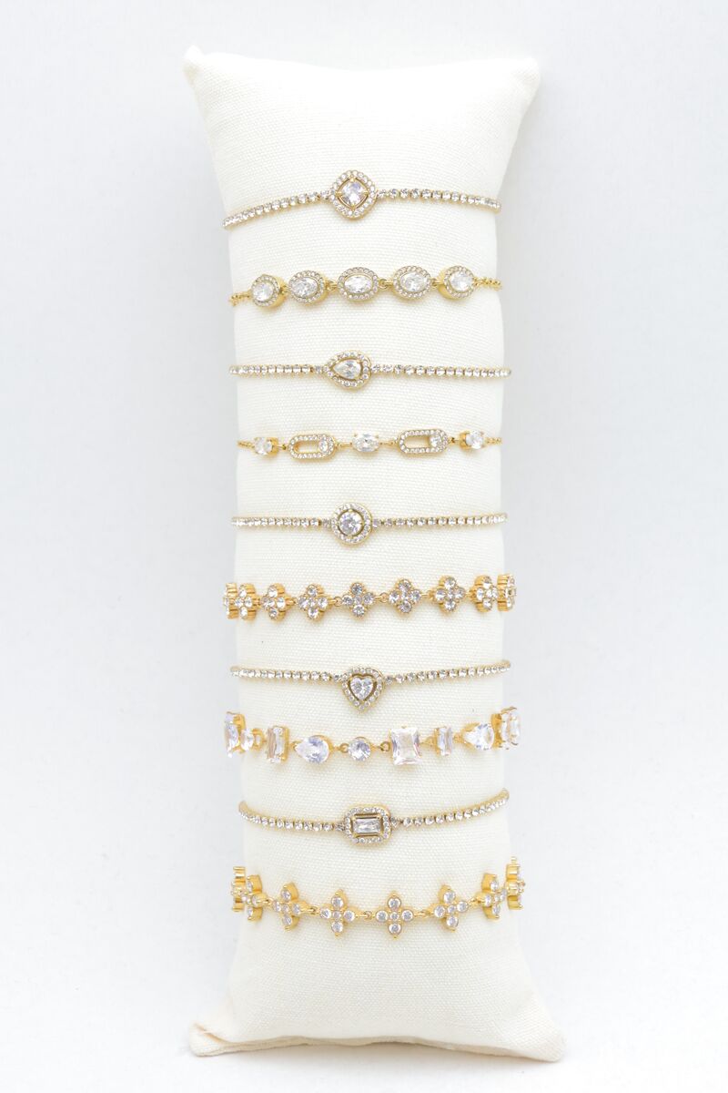 Pack of 10 stainless steel bracelets with cushion
