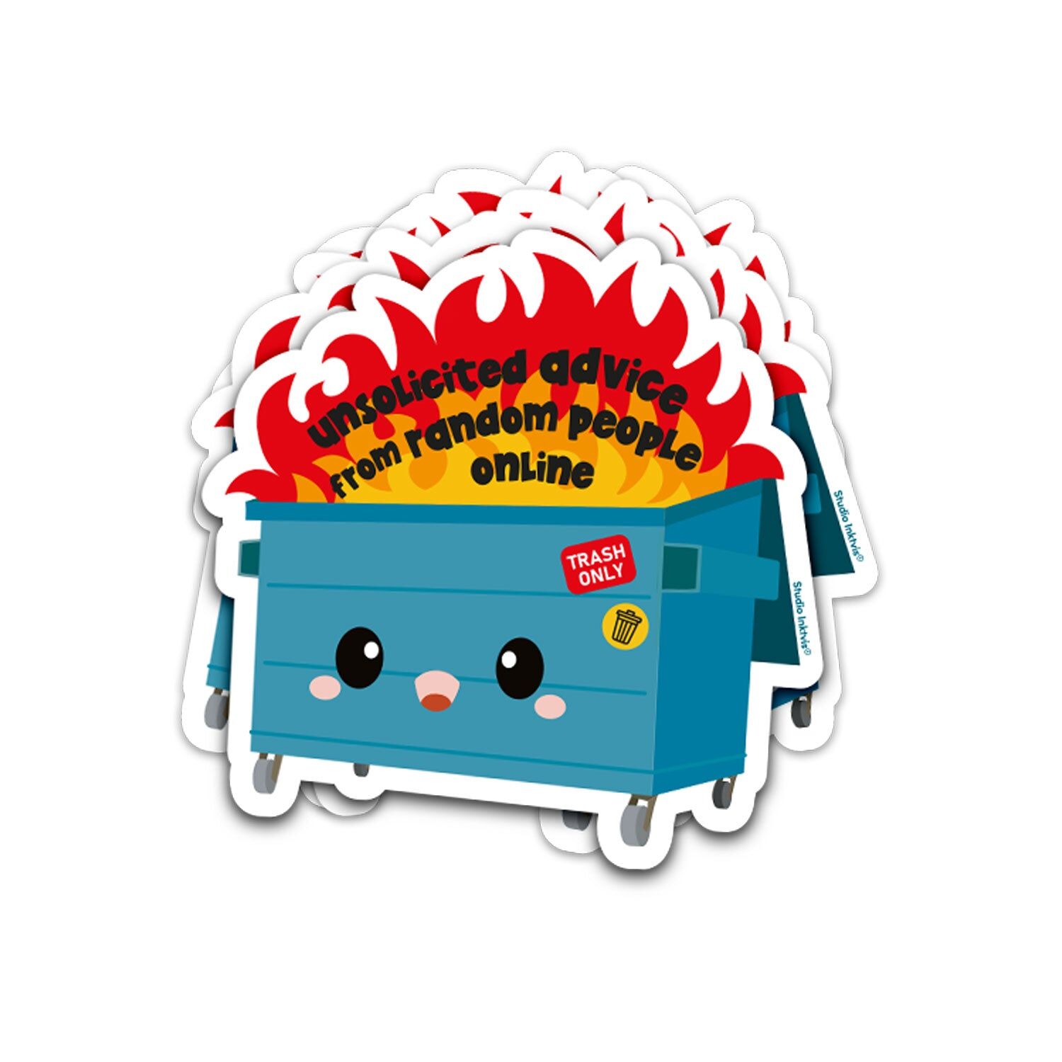 Dishwasher-safe Sticker unsolicited advice dumpster