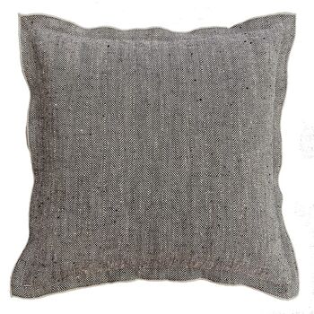 Housse de coussin en lin AUDRA, couleur: noir 1